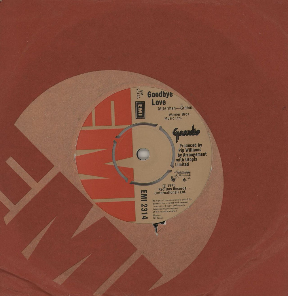 Geordie Goodbye Love UK 7" vinyl single (7 inch record / 45) EMI2314