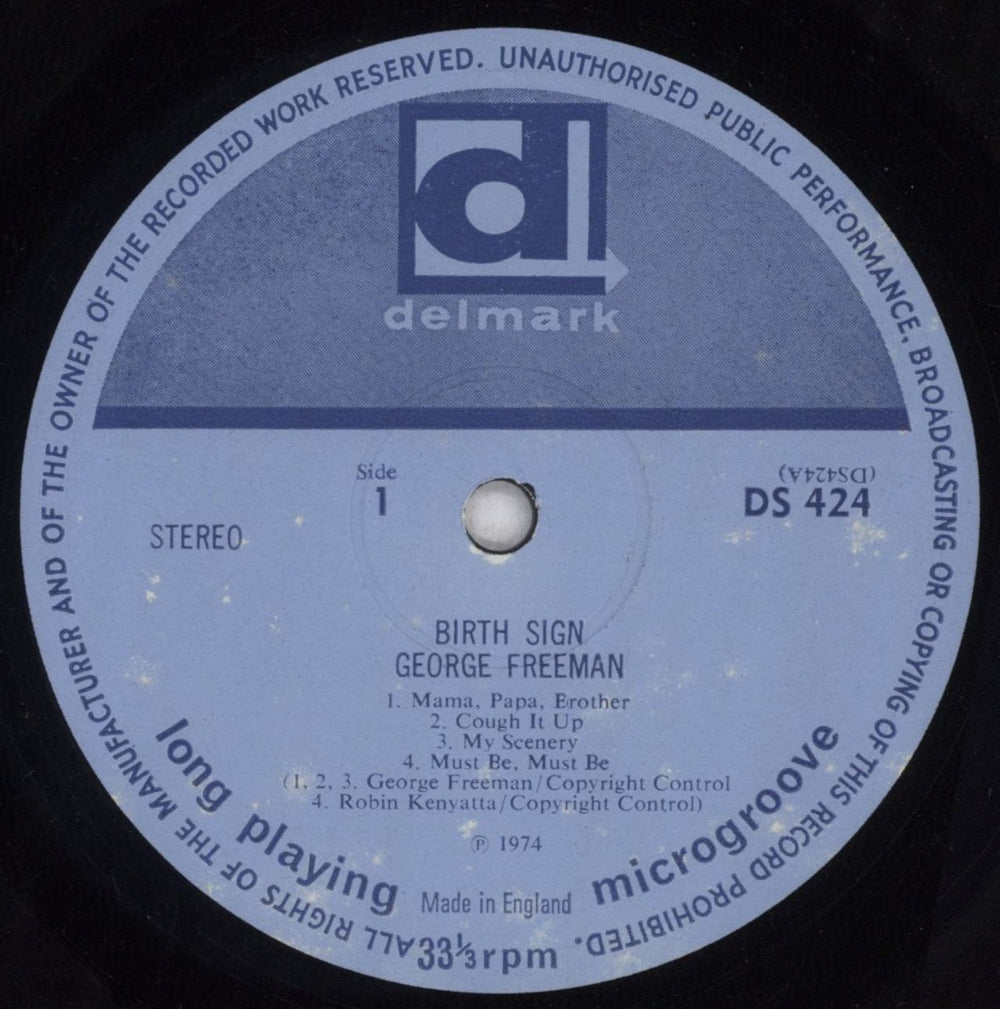 George Freeman Birth Sign UK vinyl LP album (LP record) 75VLPBI845030