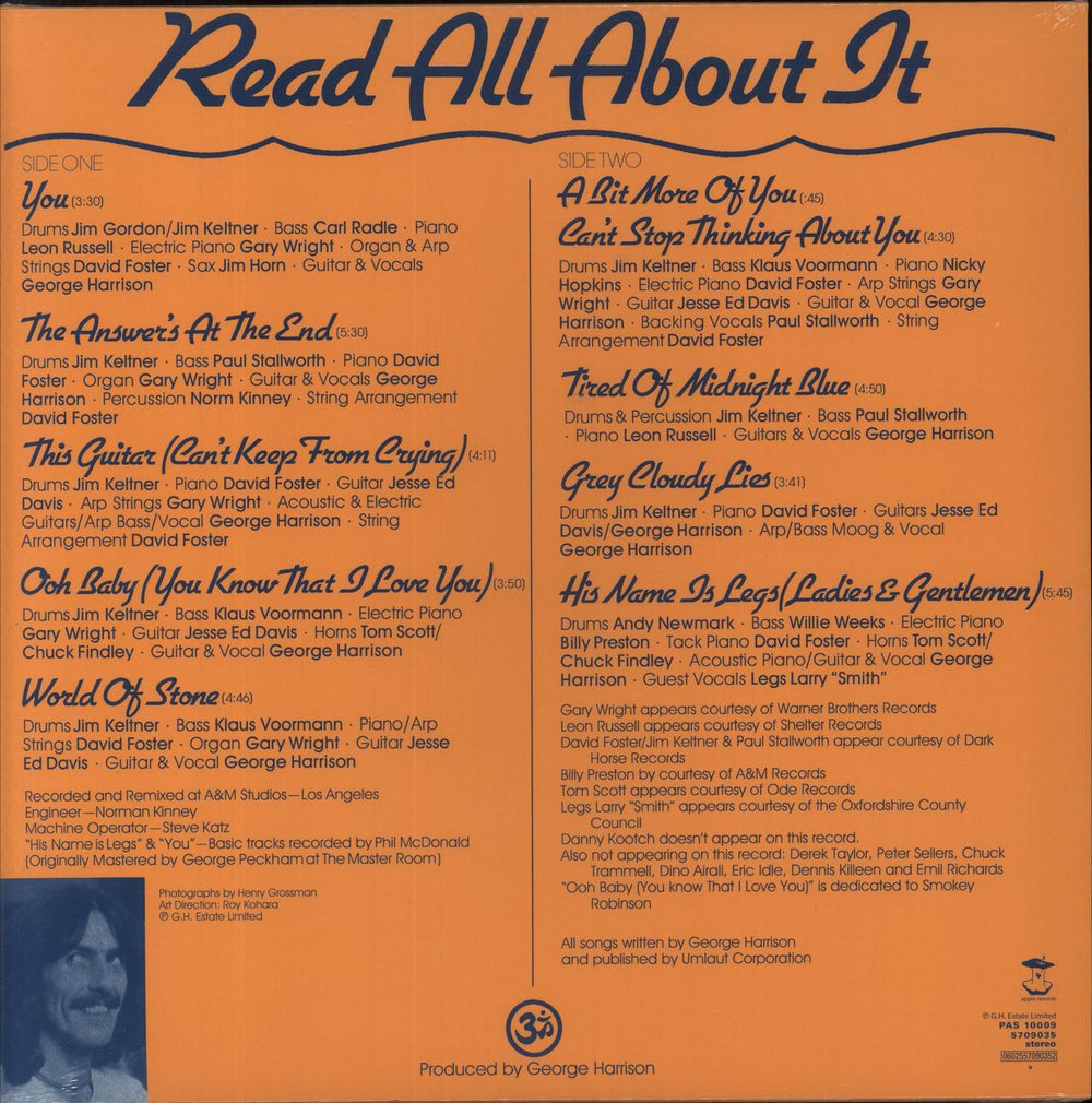 George Harrison Extra Texture - 180 Gram Vinyl - Sealed UK vinyl LP album (LP record) 602557090352