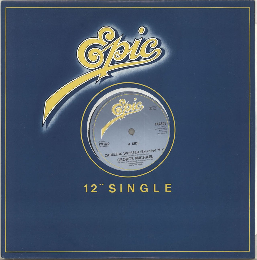 George Michael Careless Whisper (Extended Mix) UK Promo 12" vinyl single (12 inch record / Maxi-single) TA4603
