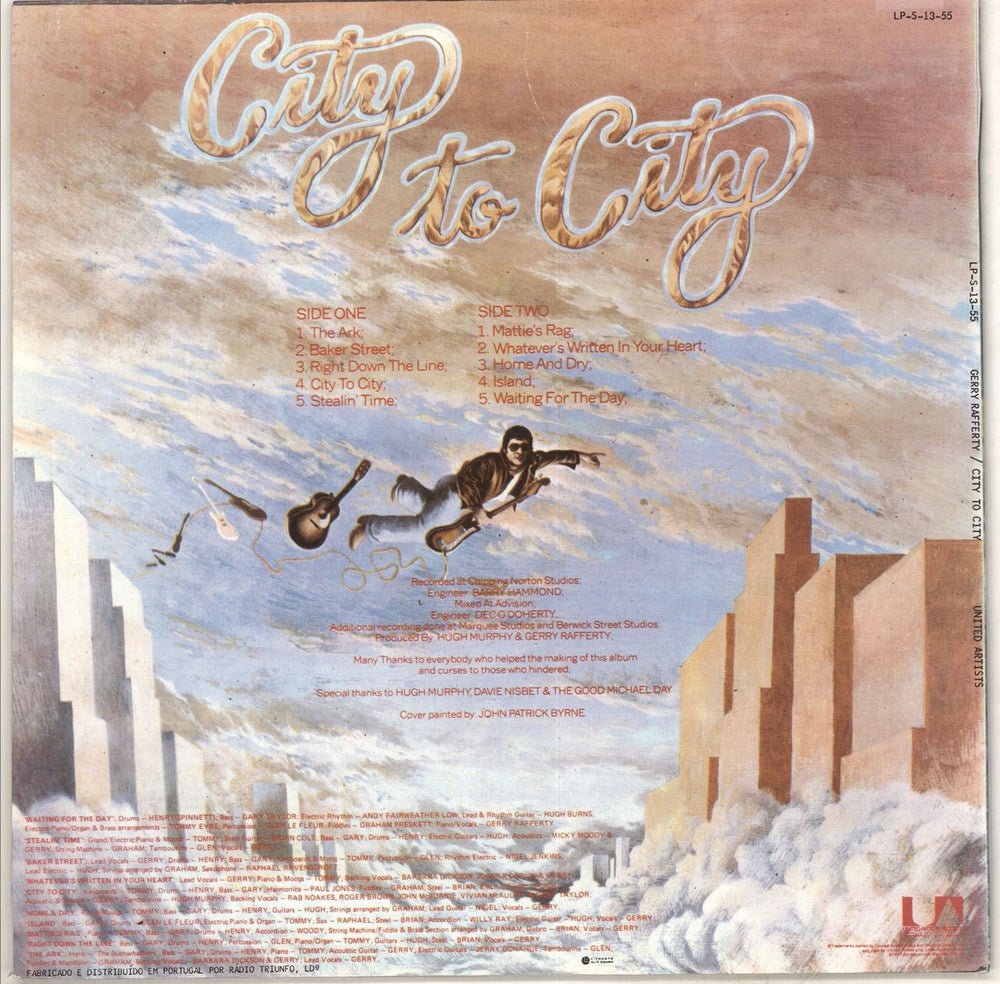 Gerry Rafferty City To City Portugese vinyl LP album (LP record) GERLPCI604841