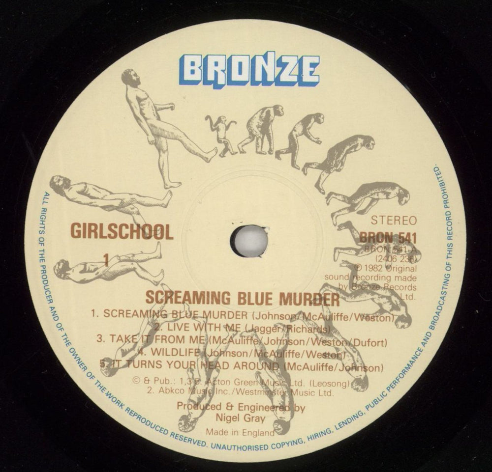 Girlschool Screaming Blue Murder - VG UK vinyl LP album (LP record) GSCLPSC798572