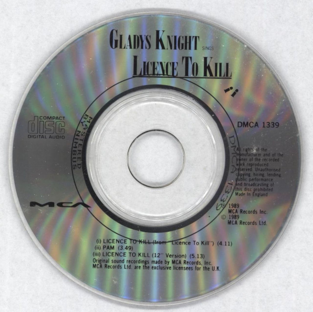 Gladys Knight & The Pips Licence To Kill UK 3" CD single (CD3) GLDC3LI102474