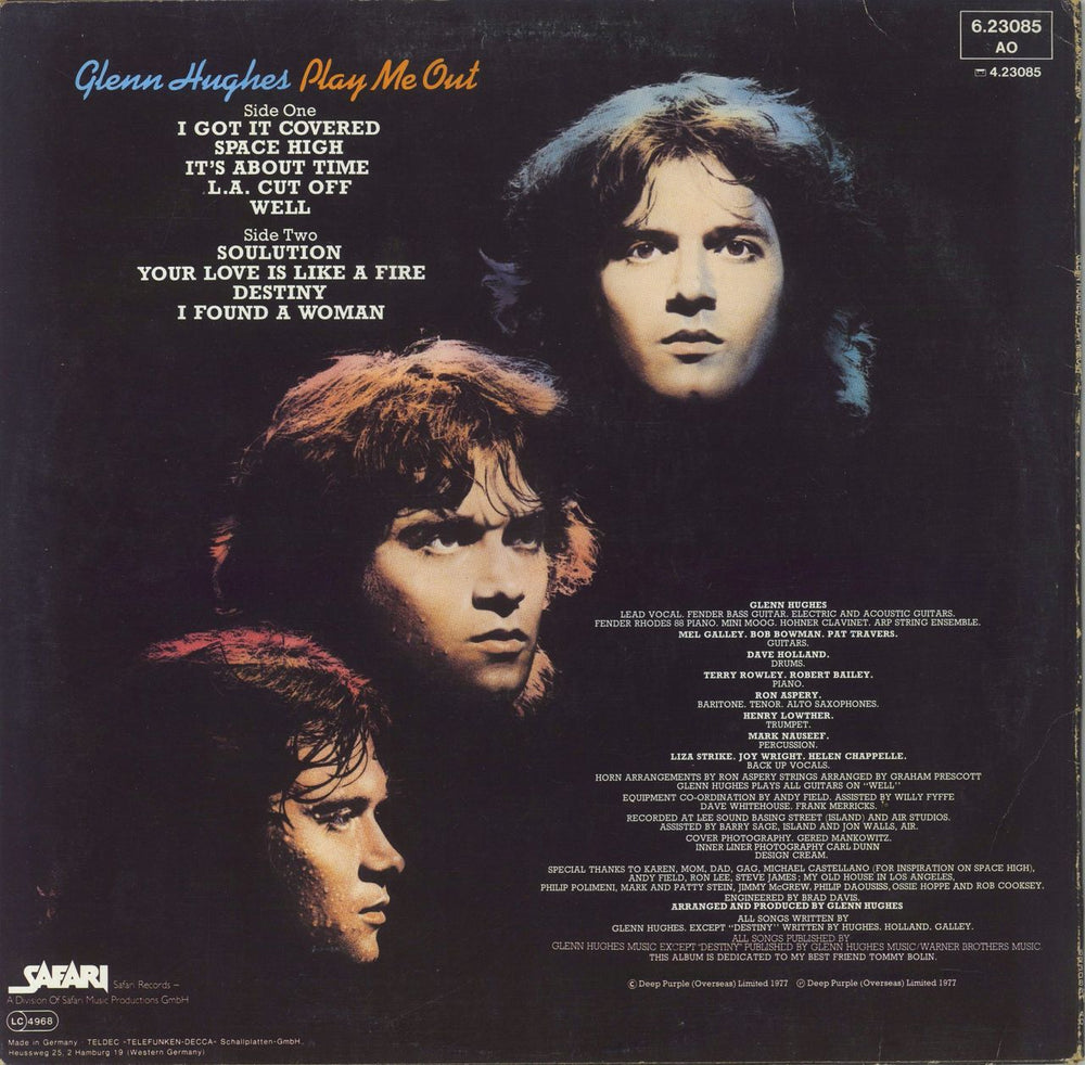 Glenn Hughes Play Me Out German vinyl LP album (LP record)
