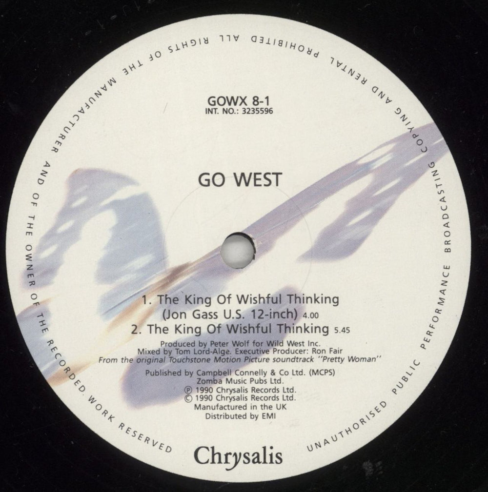 Go West The King Of Wishful Thinking UK 12" vinyl single (12 inch record / Maxi-single) GOW12TH69046