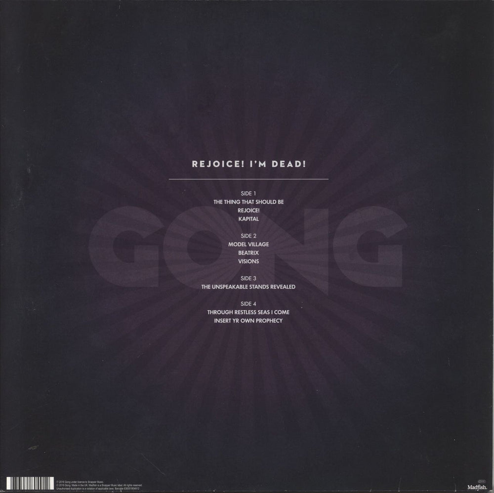 Gong Rejoice! I'm Dead! UK 2-LP vinyl record set (Double LP Album)