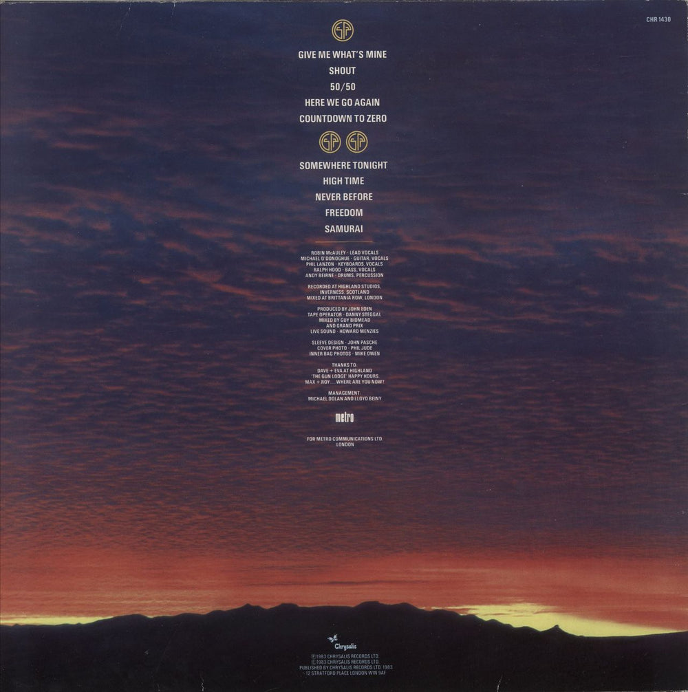 Grand Prix Samurai UK vinyl LP album (LP record)