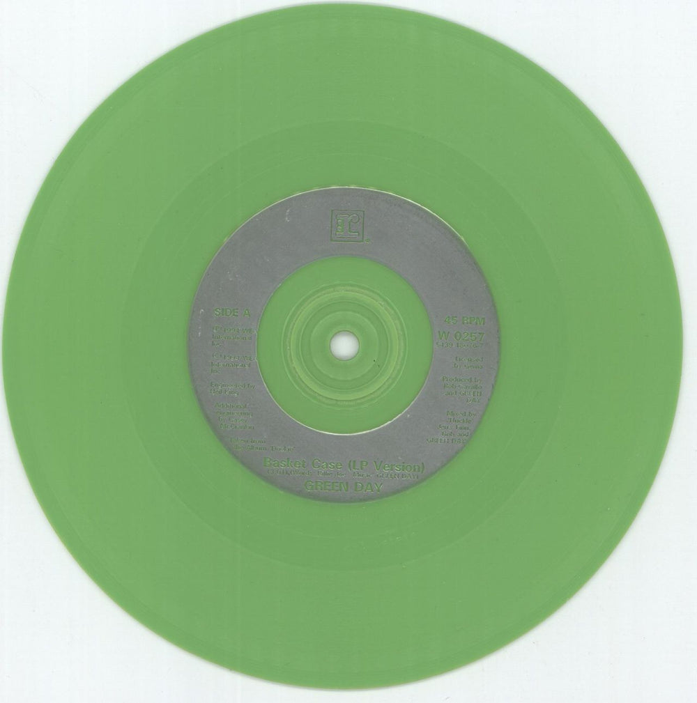 Green Day Basket Case - Green Vinyl UK 7" vinyl single (7 inch record / 45) GRN07BA73006