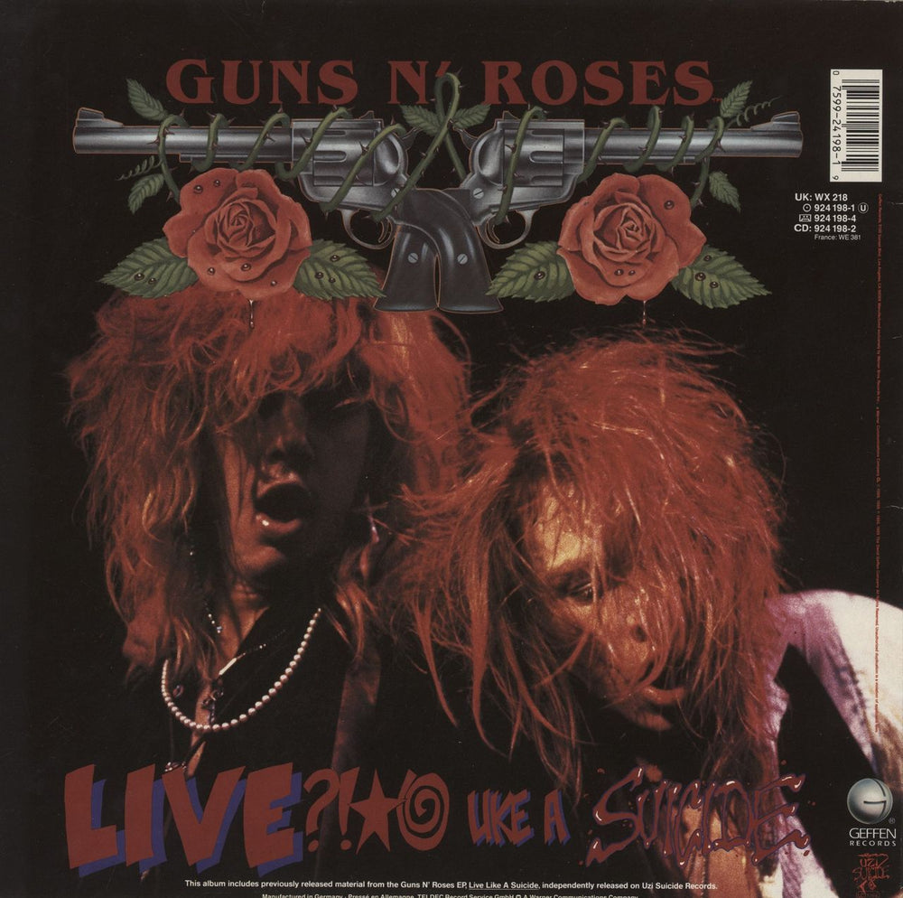 Guns N Roses GN'R Lies - VG + White Hype-sticker UK vinyl LP album (LP record) 075992419819