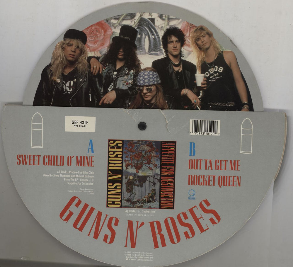 Guns N Roses Sweet Child O' Mine - Revolving Sleeve - EX UK 10" vinyl single (10 inch record) 075992101202