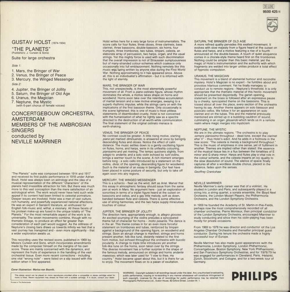 Gustav Holst Holst: The Planets UK vinyl LP album (LP record)