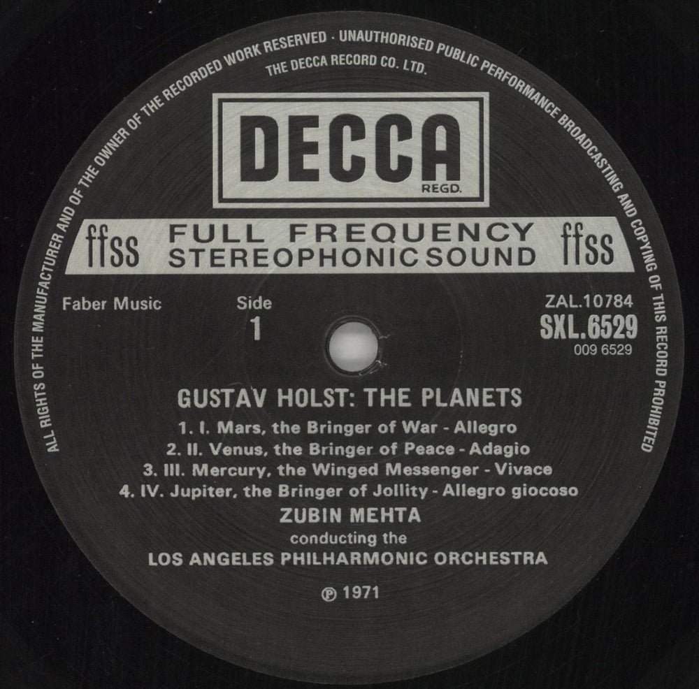 Gustav Holst The Planets UK vinyl LP album (LP record) GSVLPTH861843