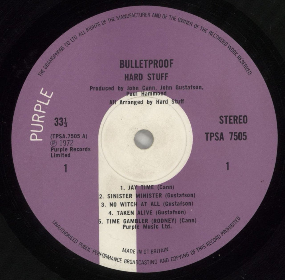Hard Stuff Bulletproof - Ex UK vinyl LP album (LP record) HSFLPBU872176