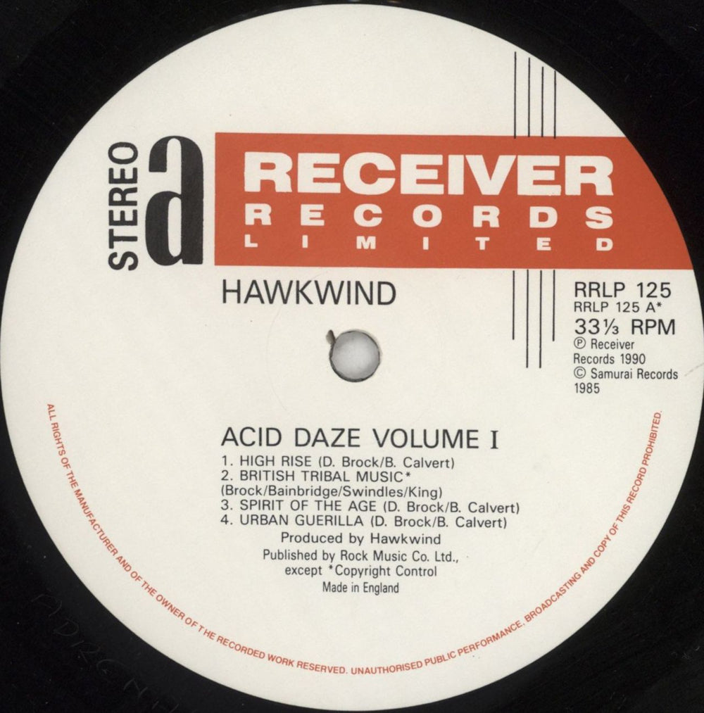 Hawkwind Acid Daze Volume 1 UK vinyl LP album (LP record) HWKLPAC853441