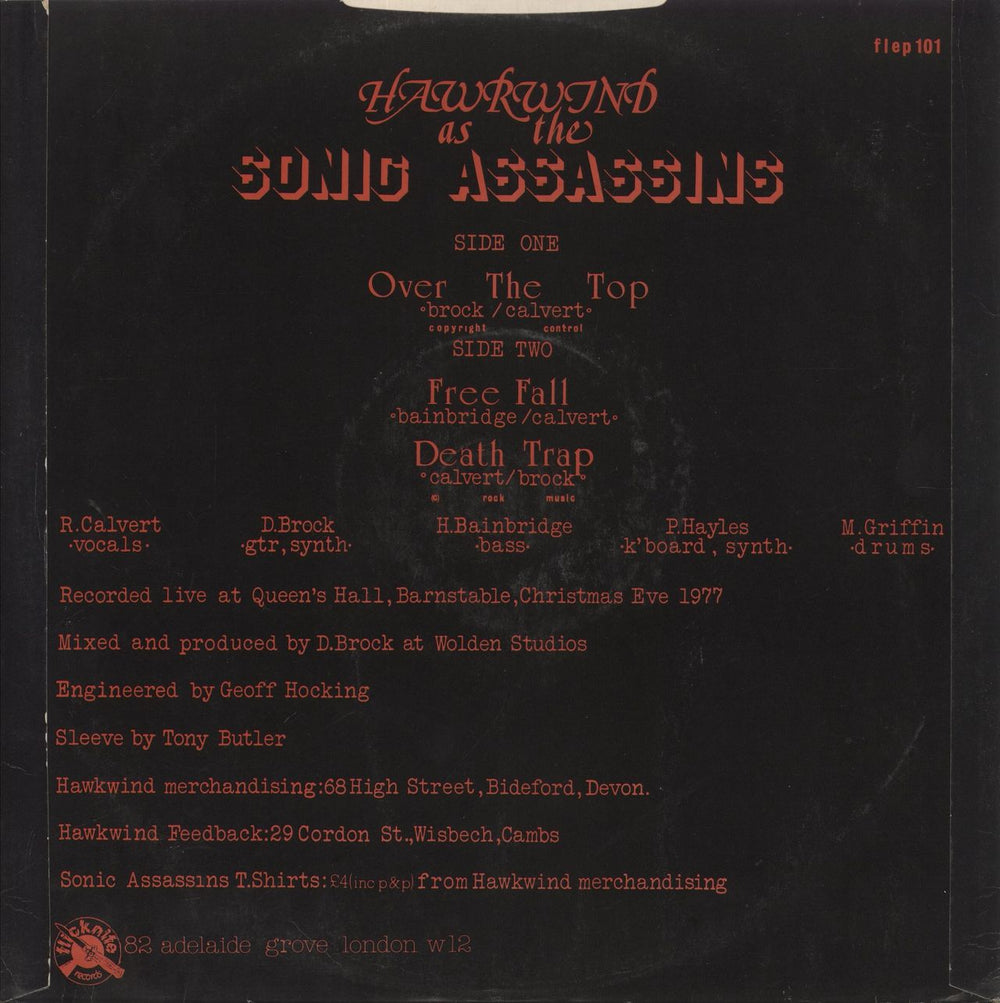 Hawkwind Hawkwind As The Sonic Assassins UK 12" vinyl single (12 inch record / Maxi-single)