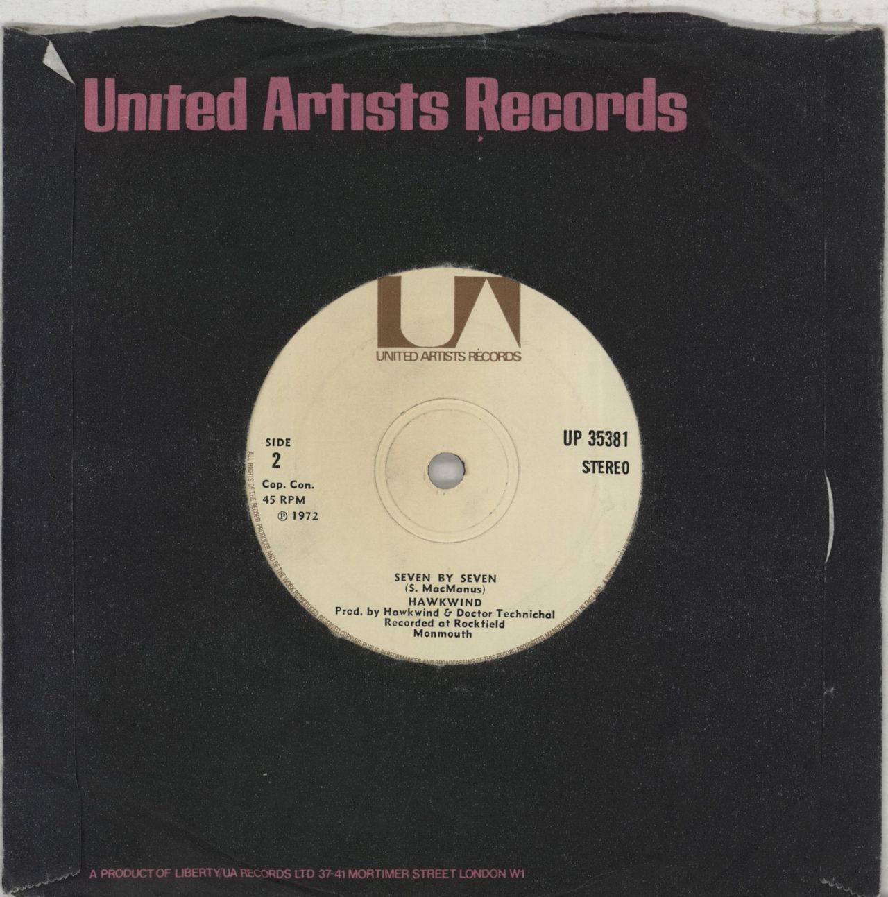 Hawkwind Silver Machine - 1st - Solid UK 7" vinyl single (7 inch record / 45)