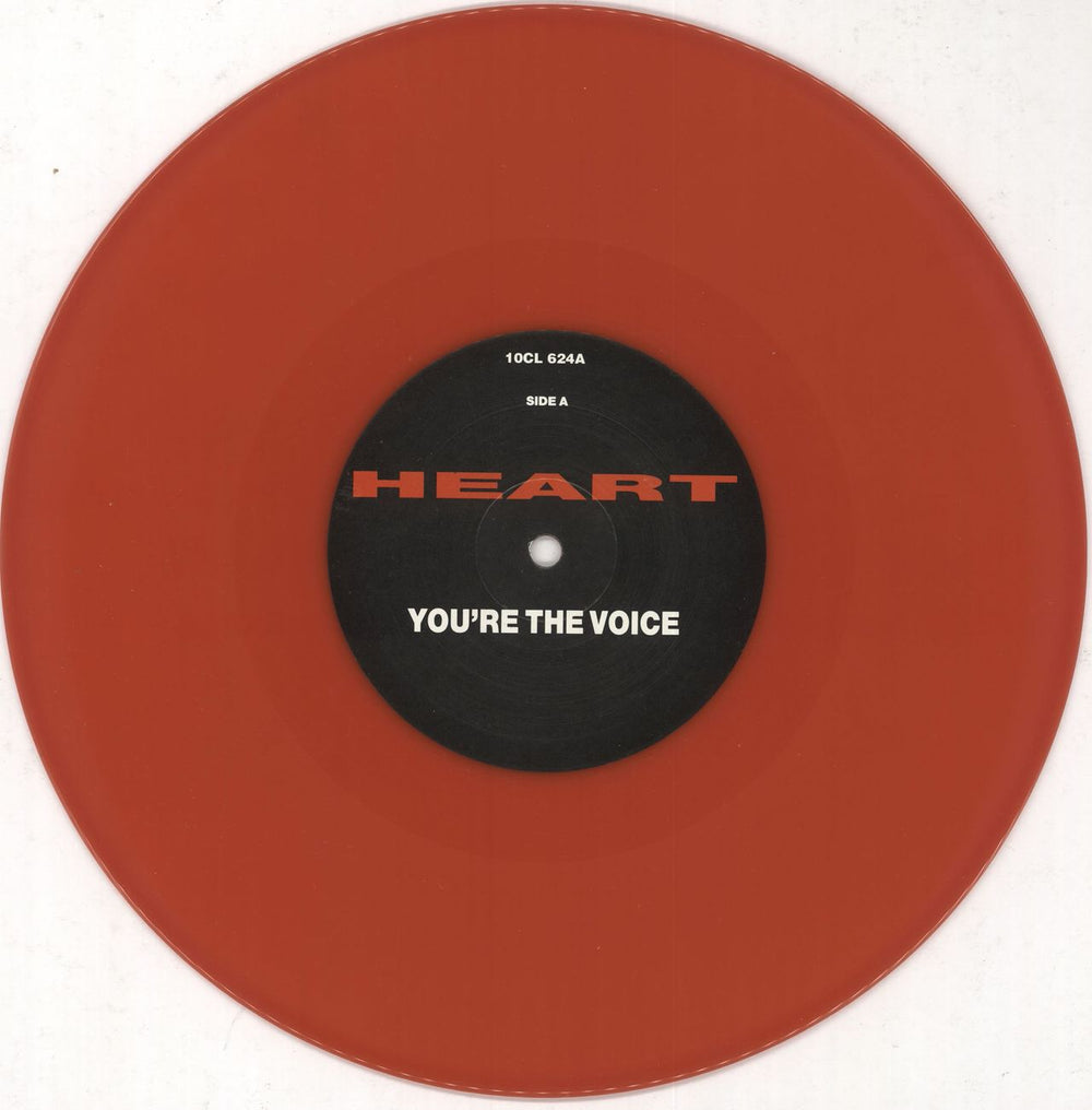 Heart You're The Voice - Red Vinyl UK 10" vinyl single (10 inch record) HEA10YO224572