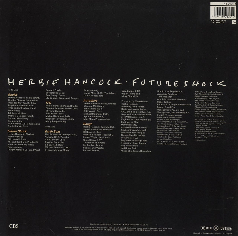 Herbie Hancock Future Shock UK vinyl LP album (LP record) 5099745062515