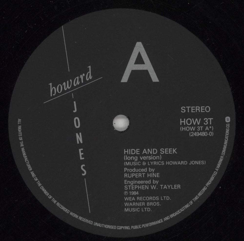 Howard Jones Hide & Seek UK 12" vinyl single (12 inch record / Maxi-single) HOW12HI15197