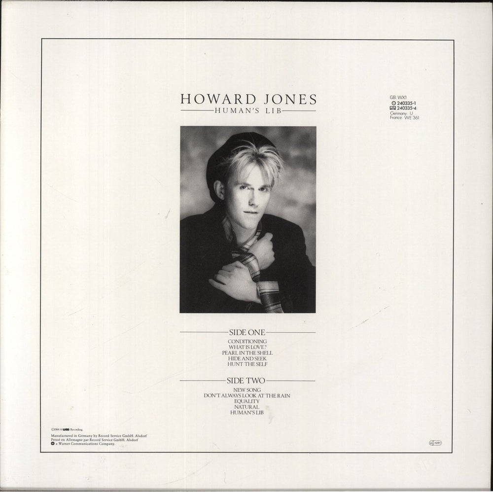 Howard Jones Human's Lib UK vinyl LP album (LP record)