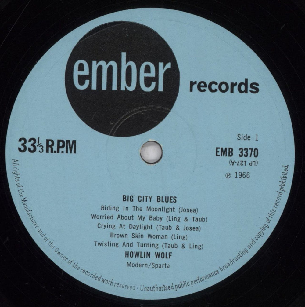 Howlin' Wolf Big City Blues UK vinyl LP album (LP record) HWOLPBI664971