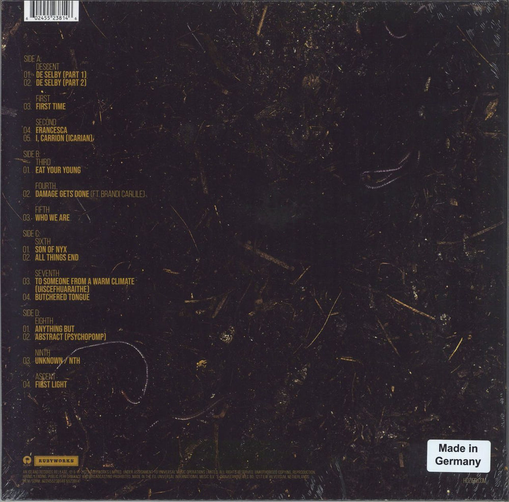 Hozier Unreal Unearth - Raw Ochre Vinyl - Sealed UK 2-LP vinyl record set (Double LP Album) 602455238146