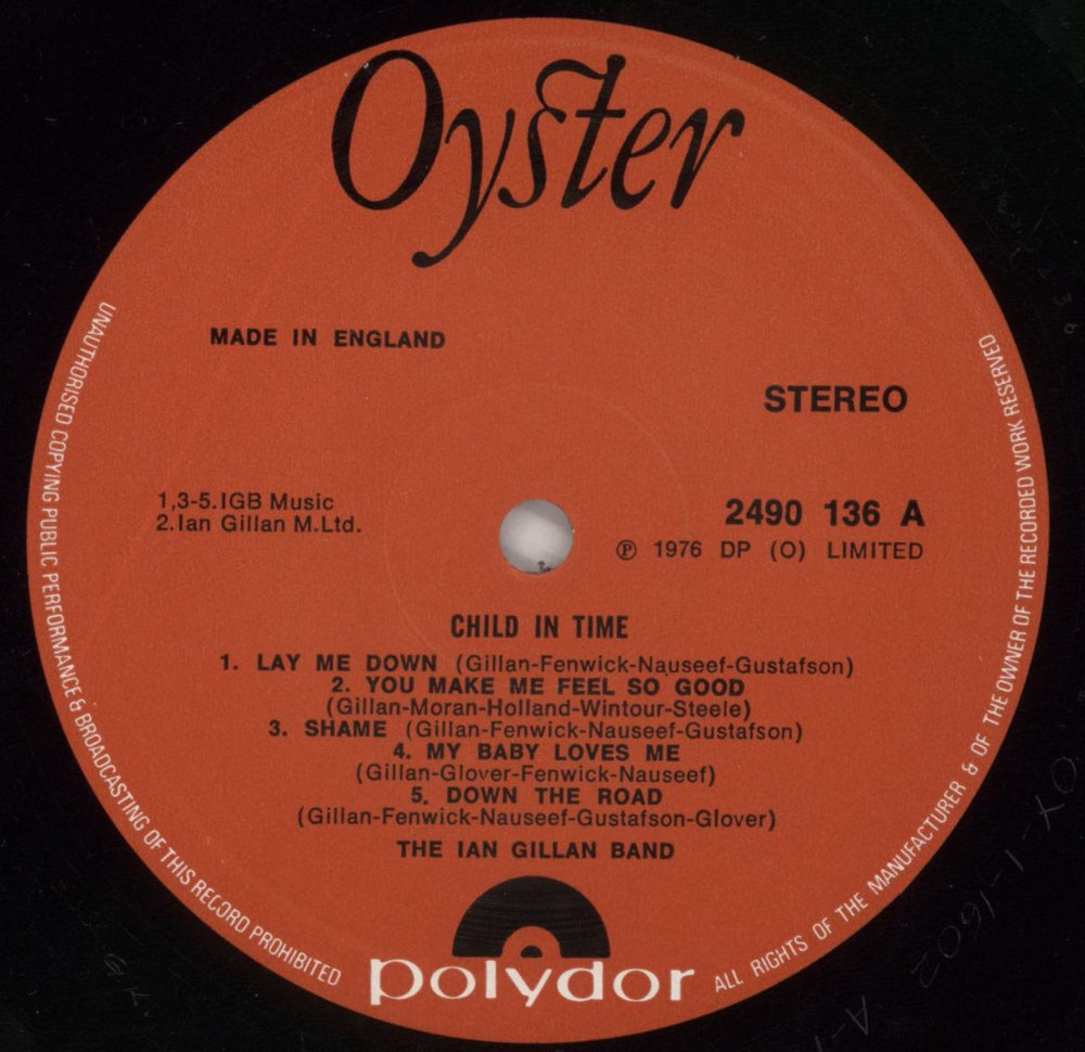 Ian Gillan Child In Time - Autographed UK vinyl LP album (LP record)