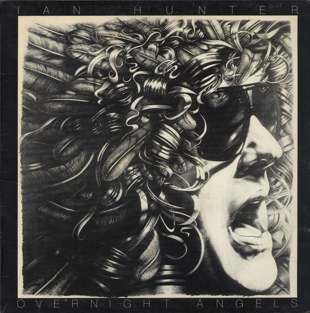 Ian Hunter Overnight Angels UK vinyl LP album (LP record) CBS81993
