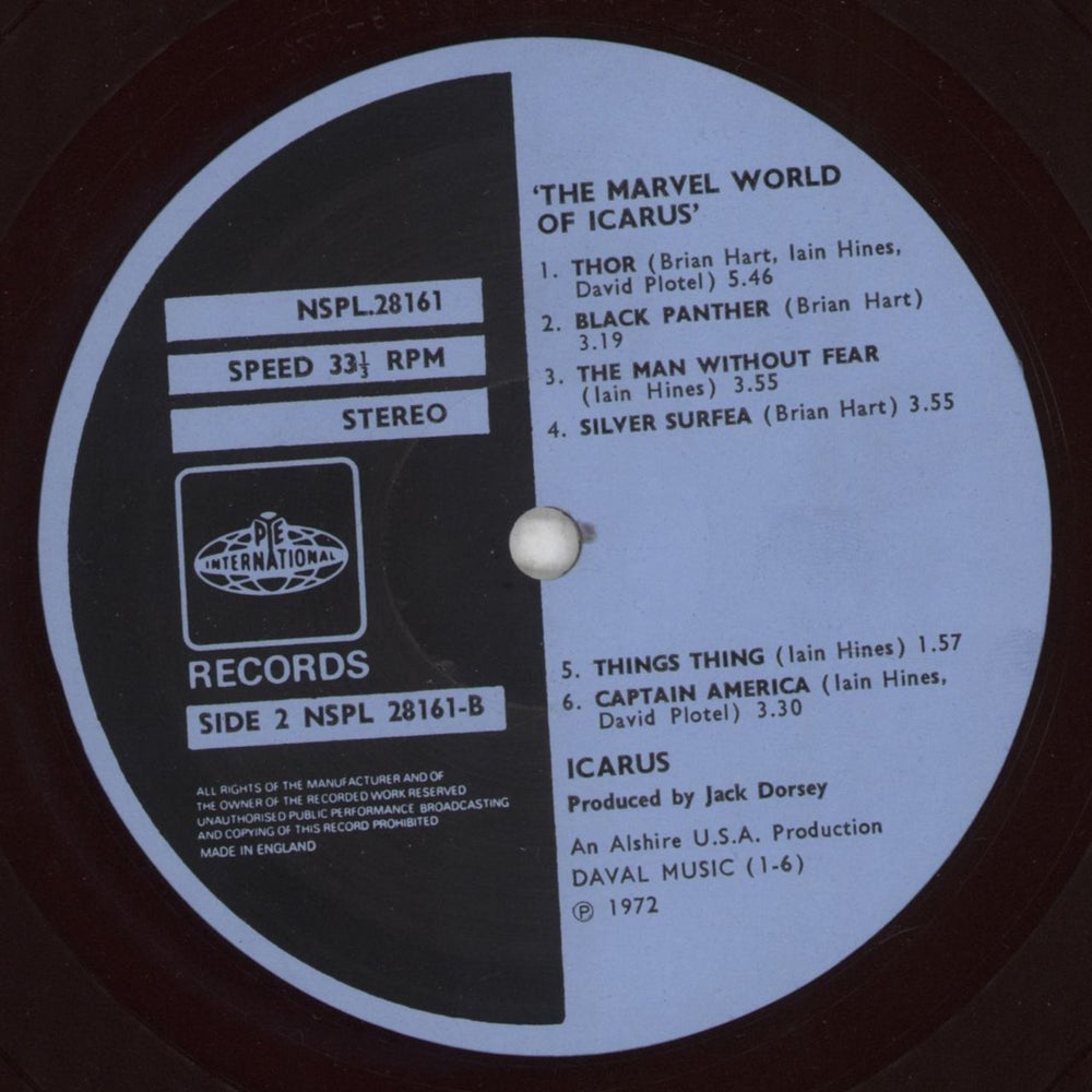 Icarus (60s) The Marvel World Of Icarus UK vinyl LP album (LP record)