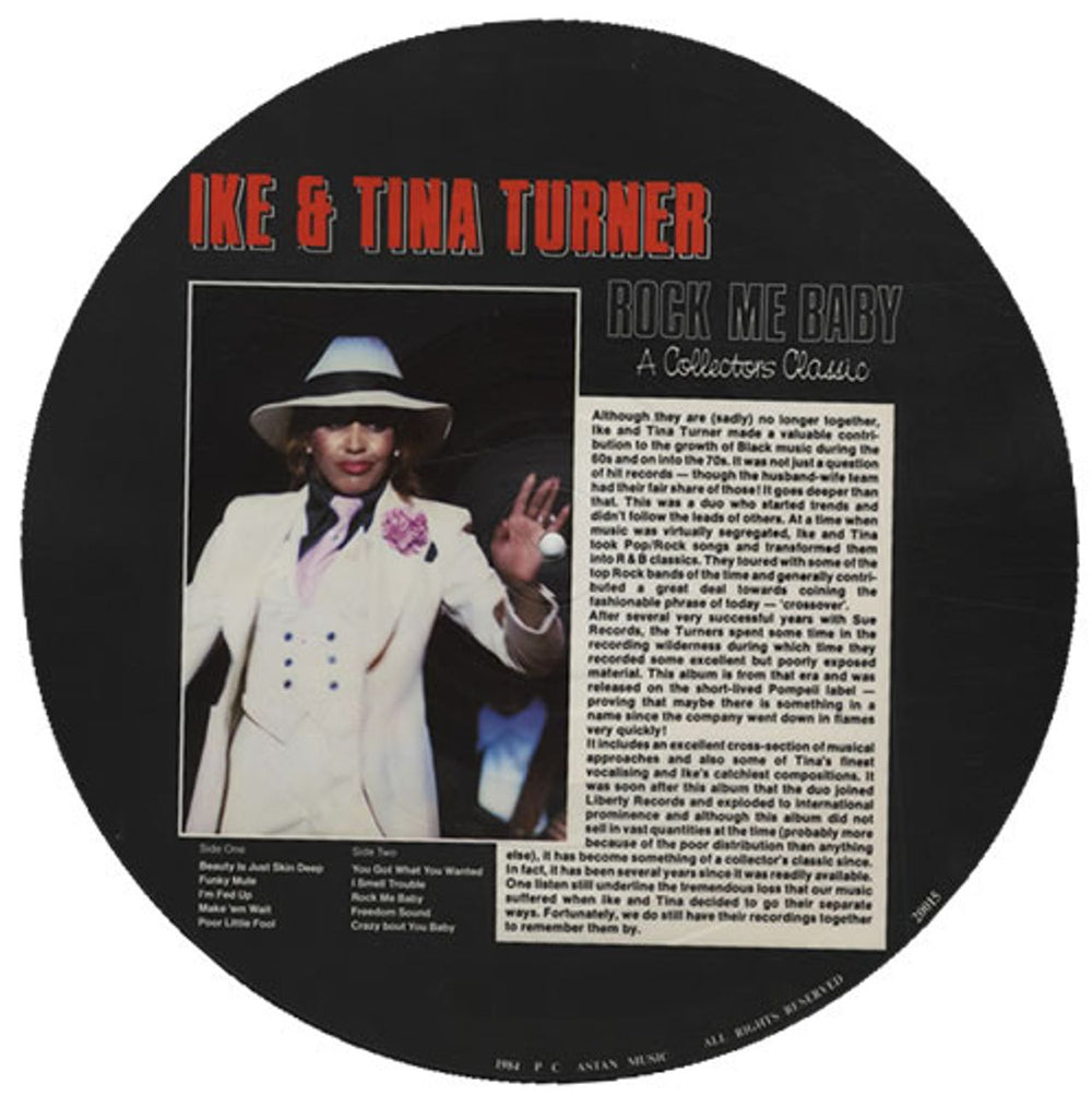 Ike & Tina Turner Rock Me Baby UK picture disc LP (vinyl picture disc album) I&TPDRO434733