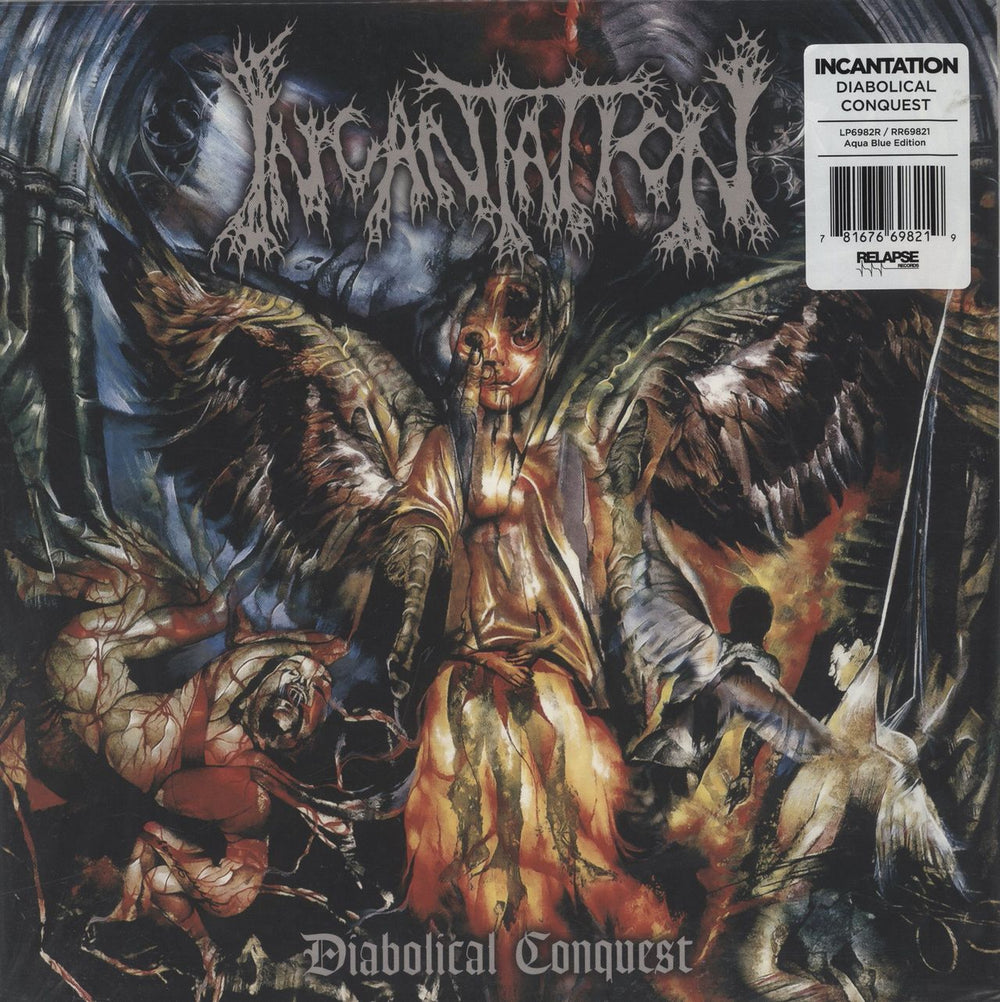 Incantation (Metal) Diabolical Conquest - Blue Vinyl US vinyl LP album (LP record) RR6982