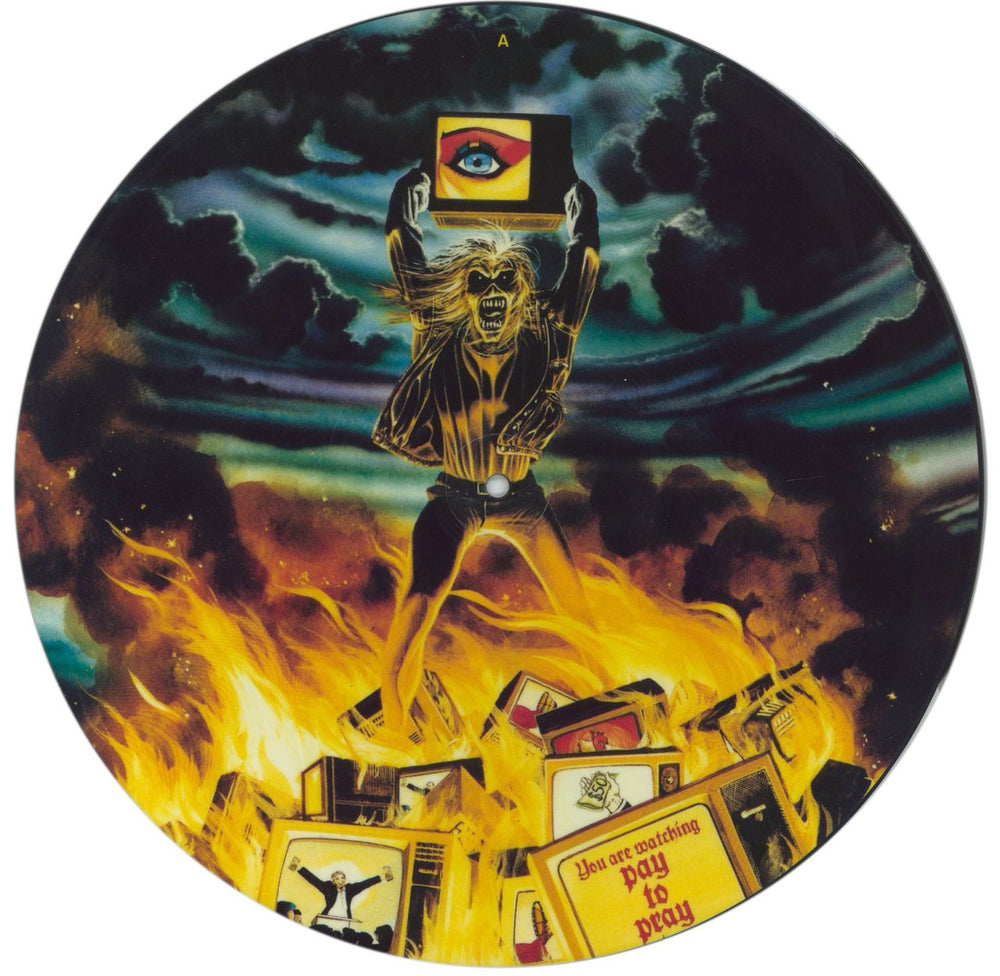 Iron Maiden Holy Smoke + Insert UK 12" vinyl picture disc (12 inch picture record) IRO2PHO00708