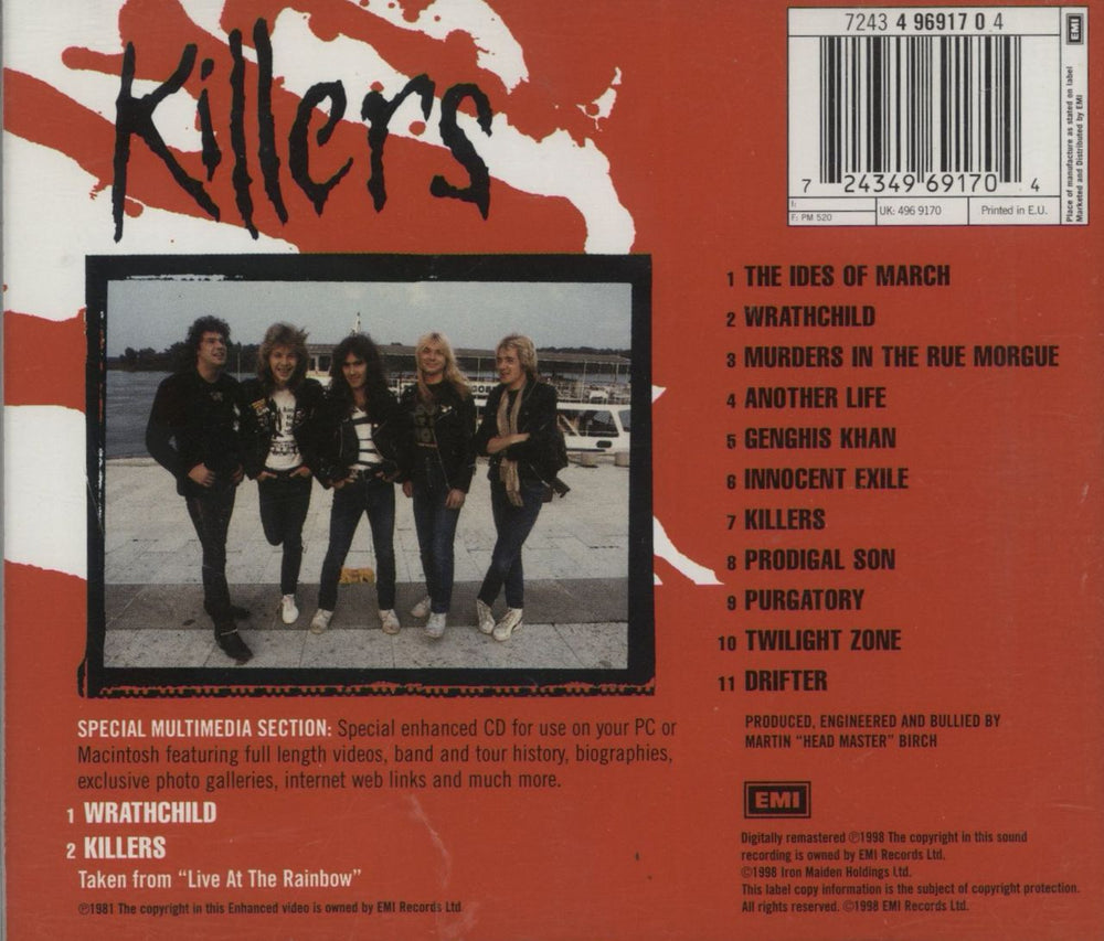 Iron Maiden Killers UK CD album (CDLP) 724349691704