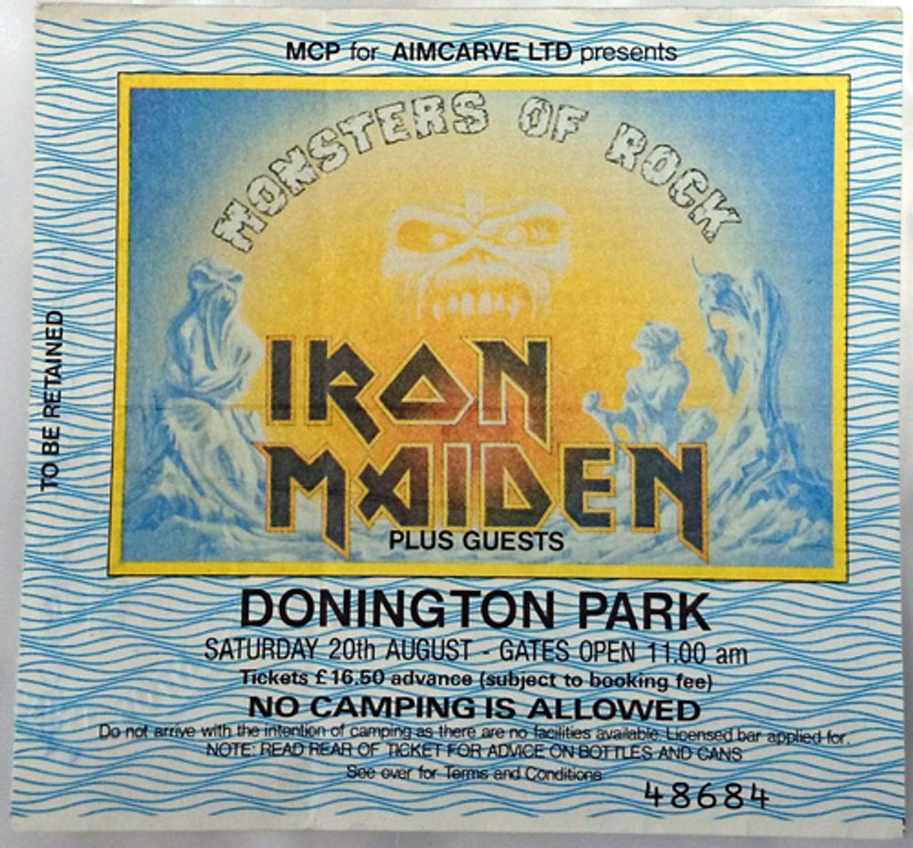 Iron Maiden Monsters Of Rock - 1988 Programme + Ticket Stub UK tour programme IROTRMO587176