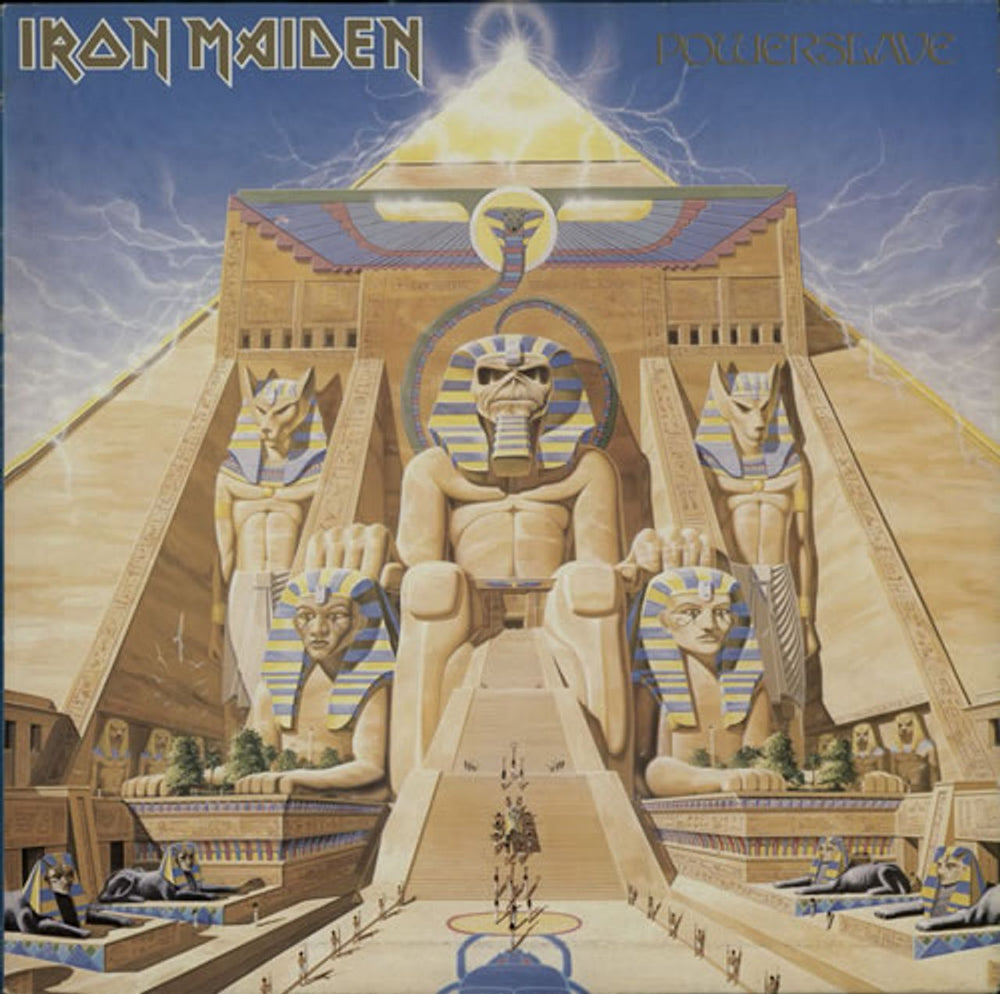 Iron Maiden Powerslave - 2nd UK vinyl LP album (LP record) POWER1