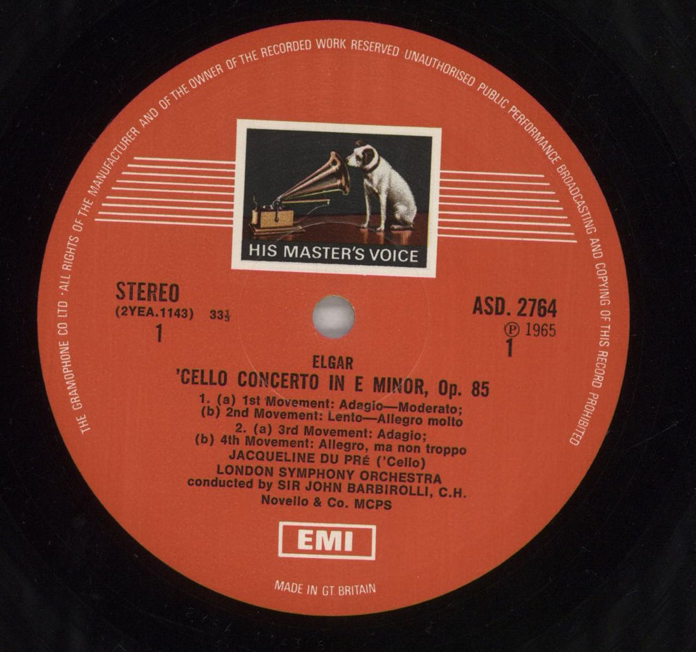 Jacqueline Du Pré Elgar & Delius Cello Concertos - Autographed UK vinyl LP album (LP record) J5CLPEL861740