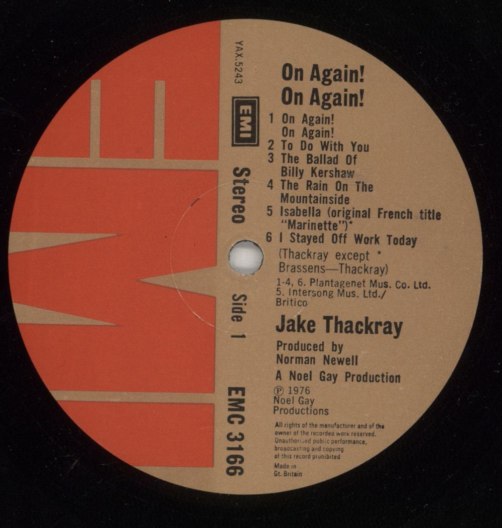 Jake Thackray On Again! On Again! UK vinyl LP album (LP record) JKCLPON549717