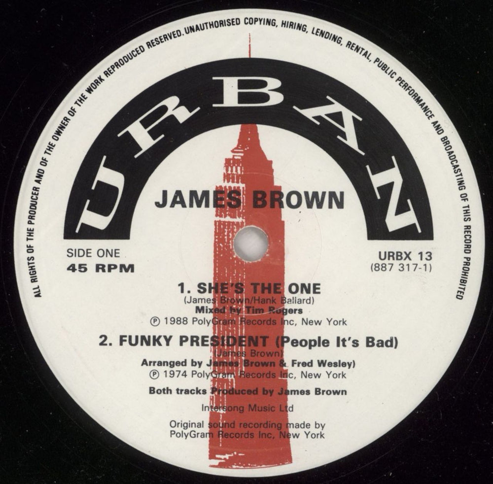 James Brown She's The One UK 12" vinyl single (12 inch record / Maxi-single) JMB12SH869478
