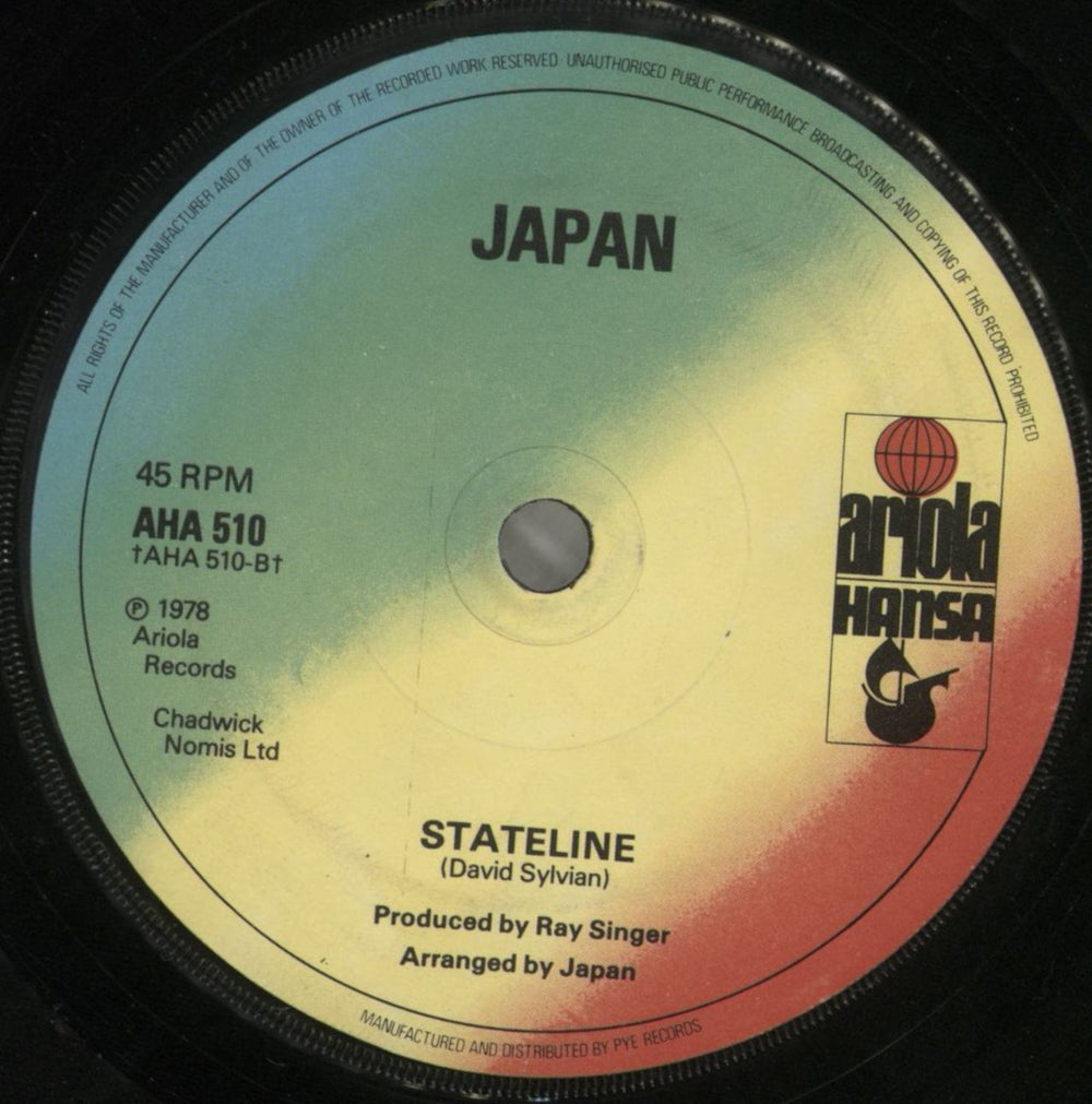Japan Don't Rain On My Parade US 7" vinyl single (7 inch record / 45)