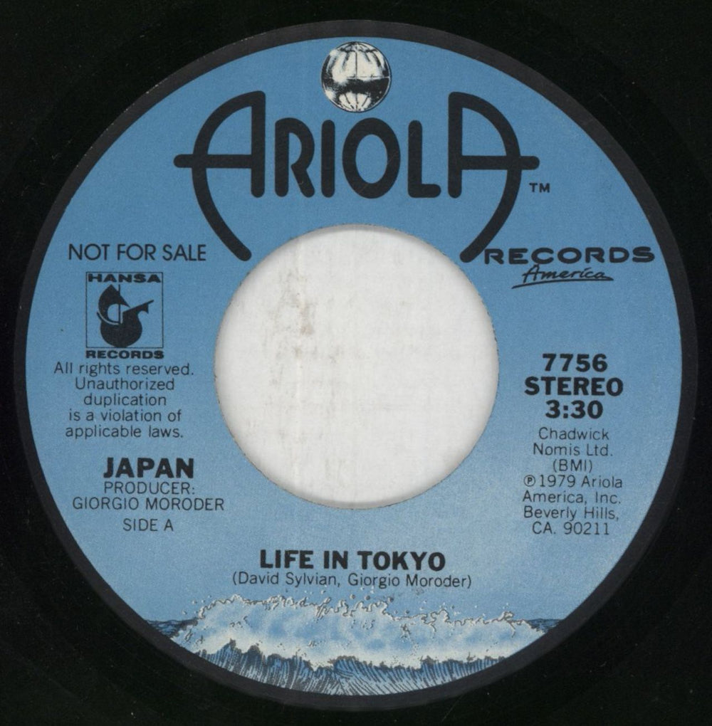 Japan Life In Tokyo US Promo 7" vinyl single (7 inch record / 45) 7756