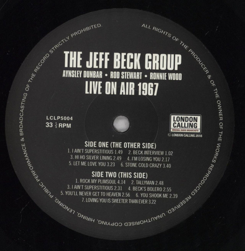 Jeff Beck Live On Air 1967 - 180gram Vinyl UK vinyl LP album (LP record) BEKLPLI834790