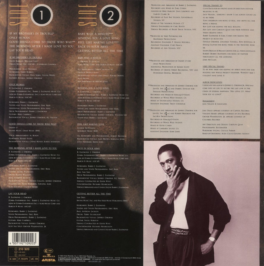 Jeffrey Osborne Only Human UK vinyl LP album (LP record) 4007192109203