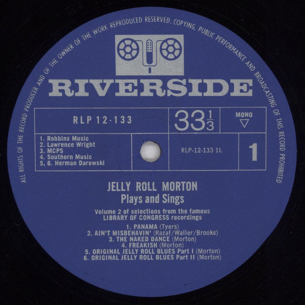 Jelly Roll Morton Plays And Sings Volume II US vinyl LP album (LP record) JR6LPPL843798