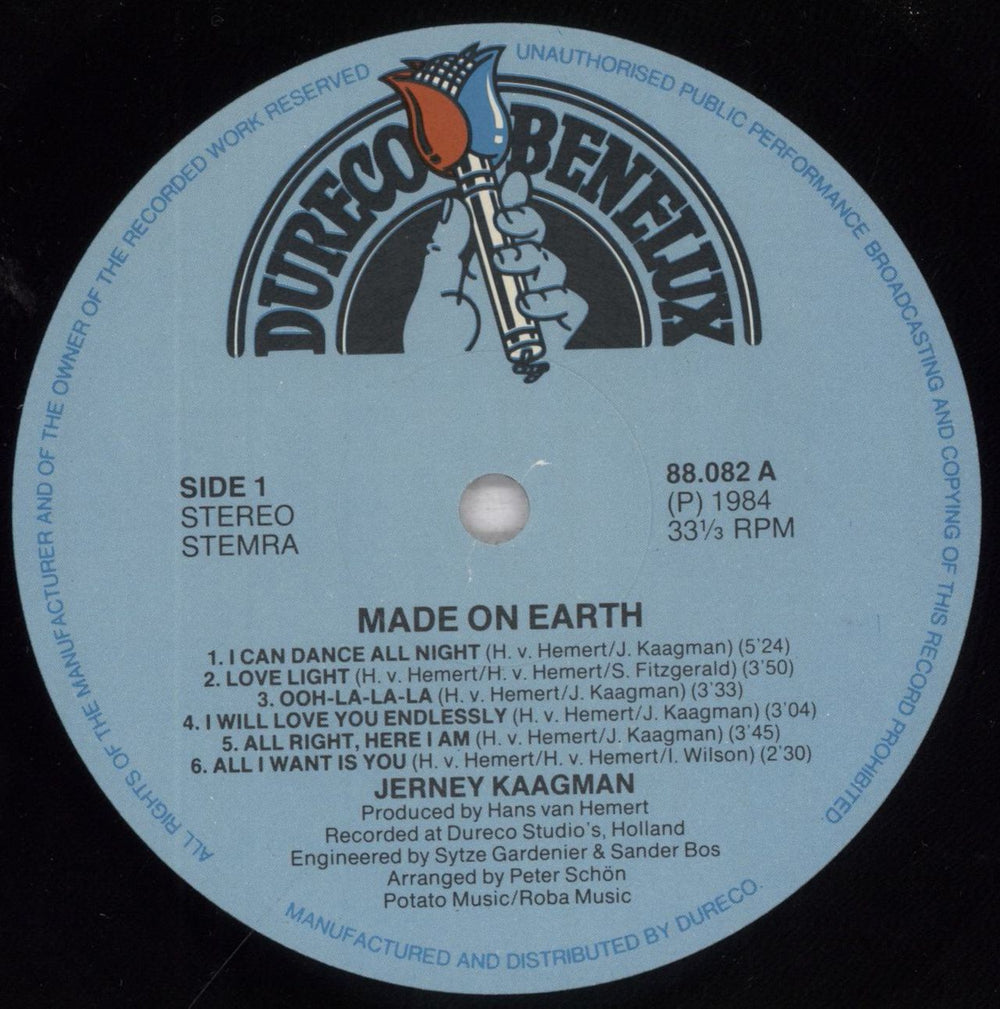 Jerney Kaagman Made On Earth Dutch vinyl LP album (LP record) J6TLPMA833193