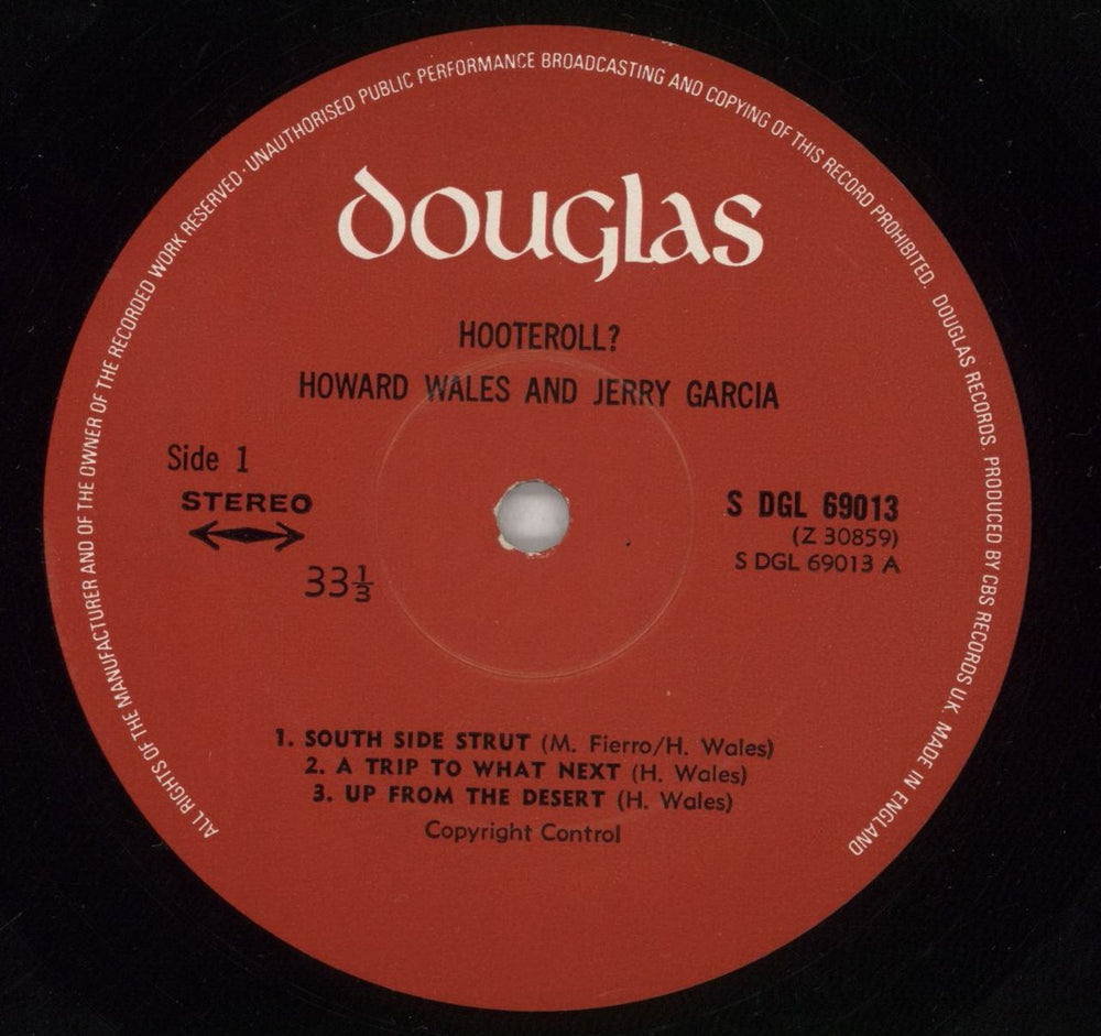 Jerry Garcia Hooteroll? - EX UK vinyl LP album (LP record) JGCLPHO864492