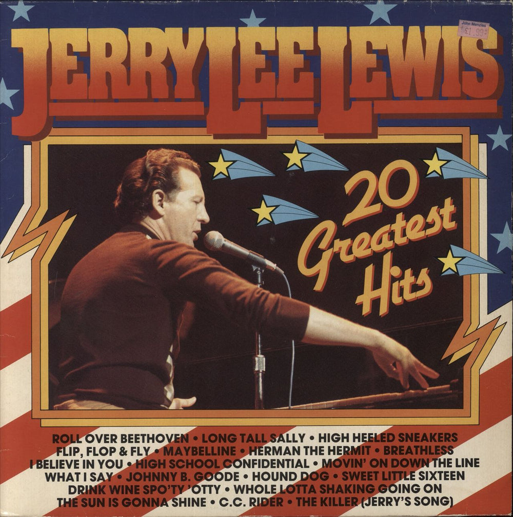 Jerry Lee Lewis 20 Greatest Hits UK vinyl LP album (LP record) EV013