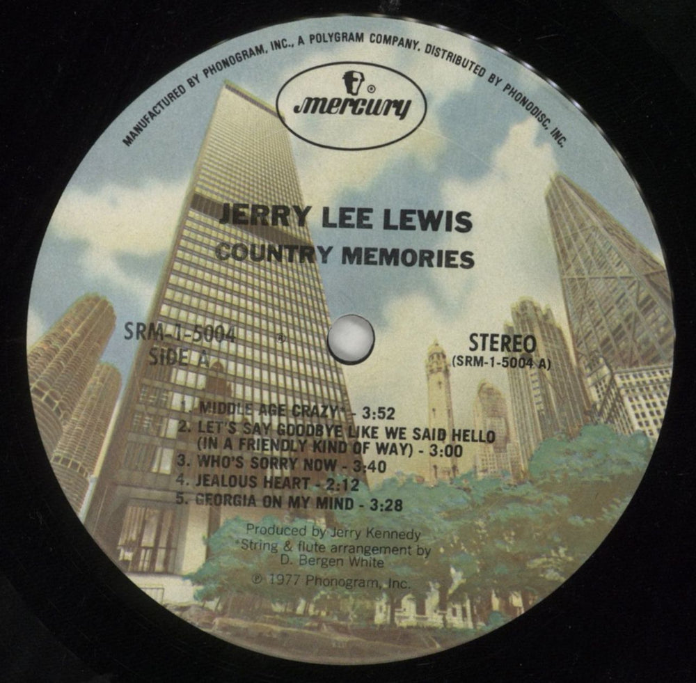 Jerry Lee Lewis Country Memories US vinyl LP album (LP record) JLLLPCO851763