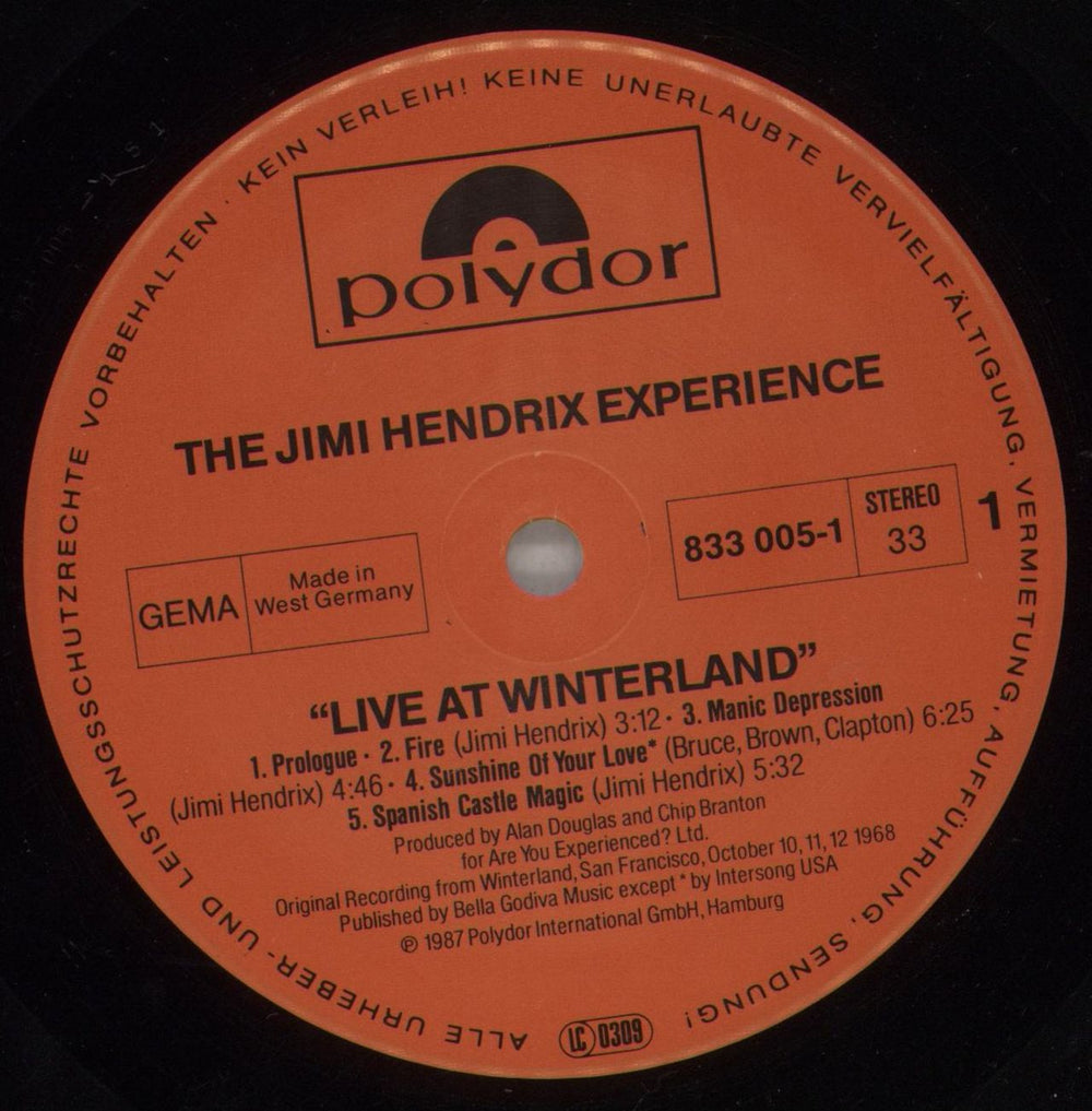 Jimi Hendrix Live At Winterland - Stickered Sleeve German 2-LP vinyl record set (Double LP Album) HEN2LLI738741