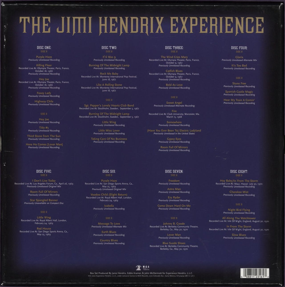 Jimi Hendrix The Jimi Hendrix Experience - EX US Vinyl Box Set 008811231613