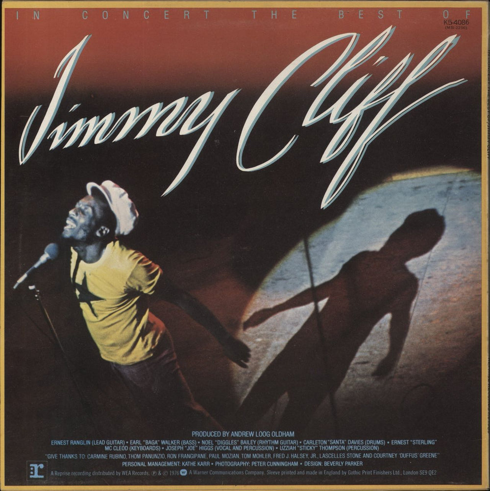 Jimmy Cliff In Concert - The Best Of UK vinyl LP album (LP record)